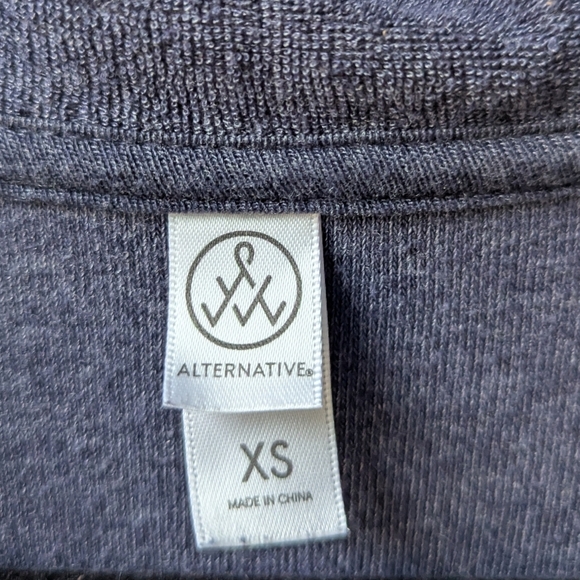 Alternative Apparel Navy Blue Terry Cloth Long Sleeve Polo Shirt XS - Picture 4 of 7